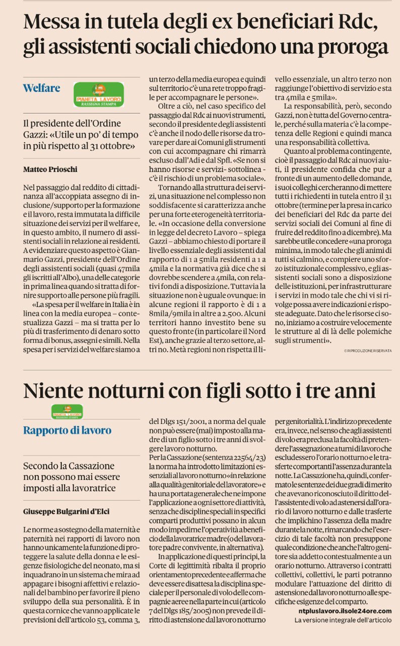 Intervento del Presidente dell'Ordine Nazionale Assistenti Sociali 